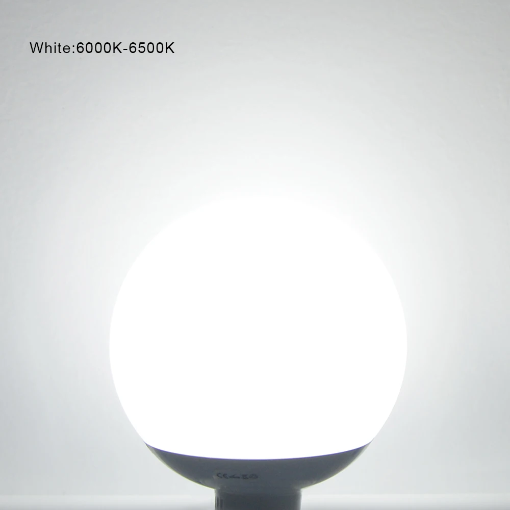 1 шт. полный Ватт светодиодный глобусная лампочка 5 Вт, 7 Вт, 9 Вт, 12 Вт, E27 база Светодиодная круглая лампа AC110V-220V Ночная белый/теплый белый свет