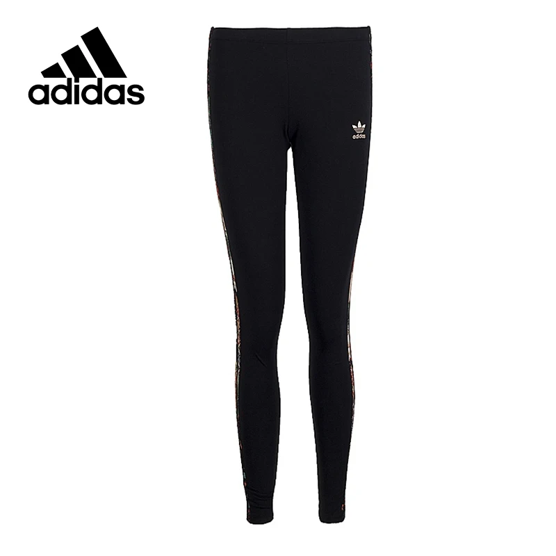 

Original New Arrival Official Adidas Women's Tight Elastic Waist Full Length Black Pants Sportswear
