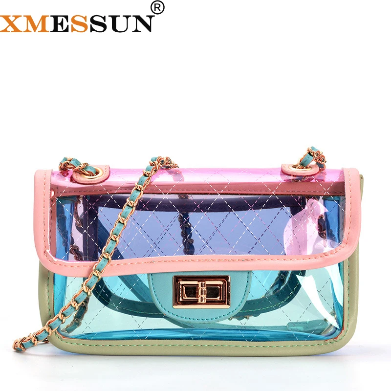 

XMESSUN Women Shoulder Bag Fashion Laser Transparent Crossbody Bags Messenger Shoulder Beach Bag 2019 Design Shoulder Bags E27