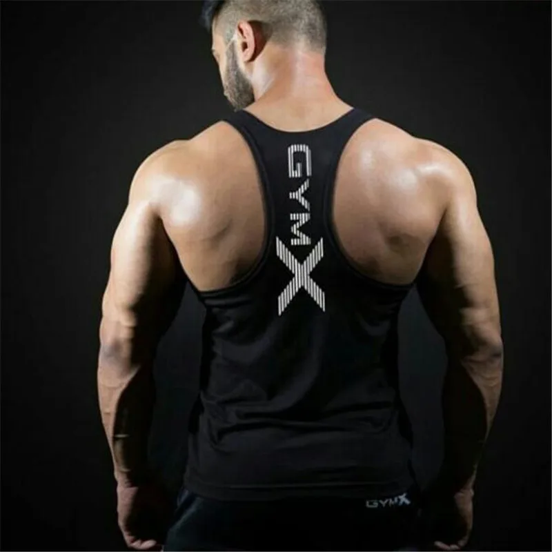Модный бренд для мужчин s Бодибилдинг безрукавки для женщин мужчин дышащая хлопок спортзалы фитнесс костюмы тренажерные - Цвет: Black