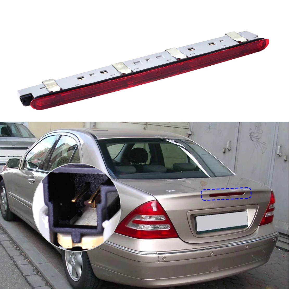 DWCX 2038201456 2038200156 1PC Rear Tail Stop Lamp Third Brake Light for Mercedes Benz W203 C230