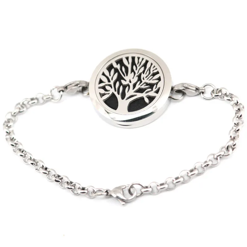 10 шт. Дерево жизни 30 мм магнит эфирные масла для ароматерапии из нержавеющей стали для духов медальон со светорассеивателем браслет