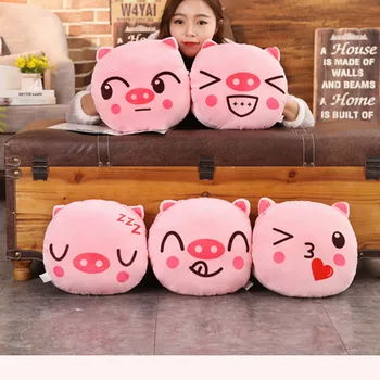 

30cm Pink Cute Five Kinds of Expressions Piggy Plush Handwarm Soft Cartoon Animal Stuffed Doll Sofa Chair Pillow Cushion Gifts