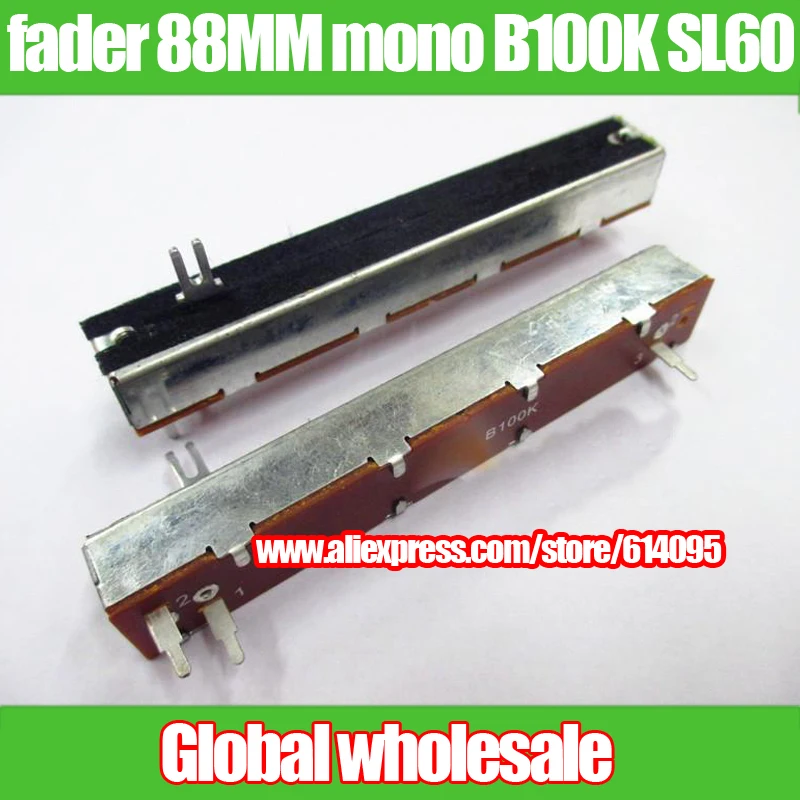 

10pcs Slide sliding potentiometer dimming 8.8 cm / mixer fader 88MM mono B100K SL60