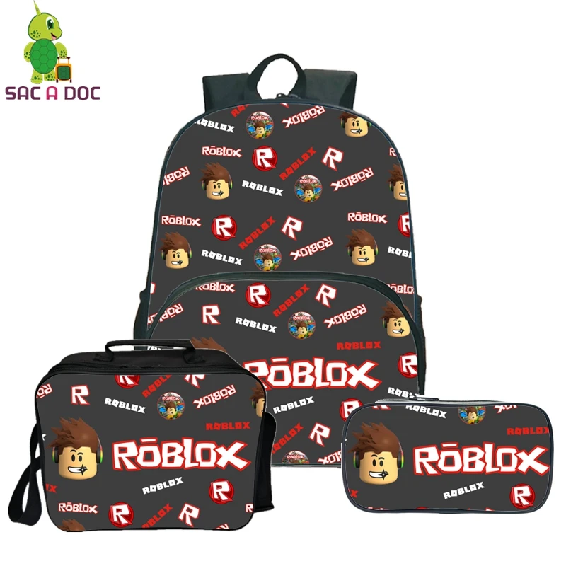 

3Pcs/Sets Roblox Collage Backpack School Shoulder Bags for Teenage Girls Boys Daily Backpack with Cooler Bag Kids Book Bag
