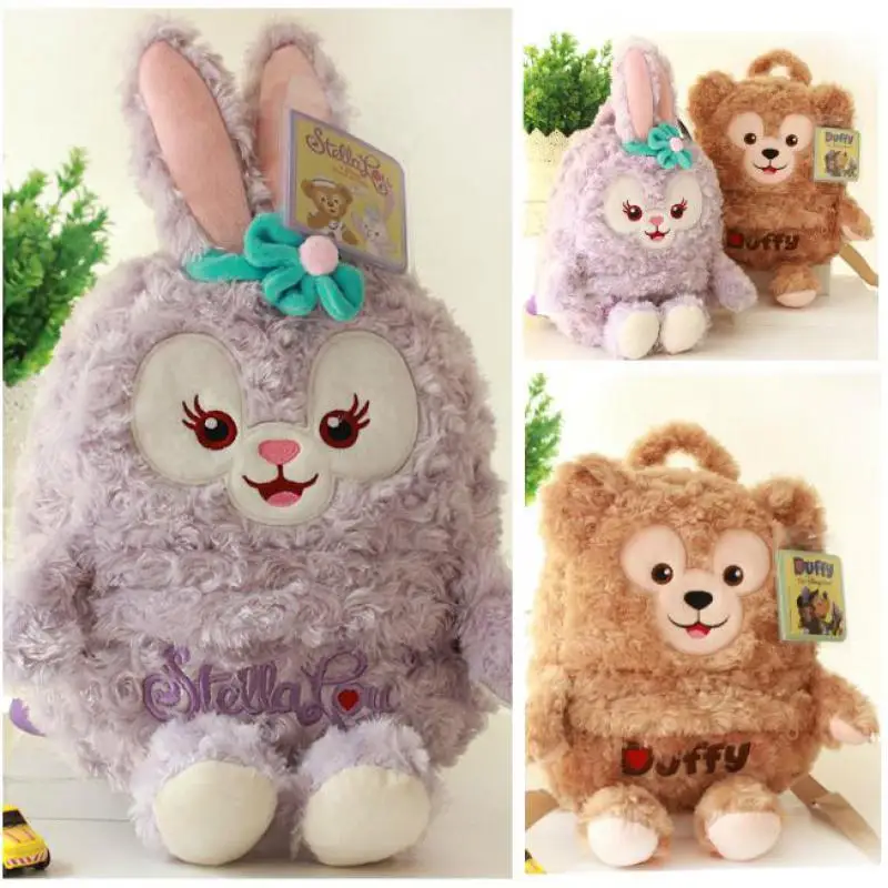 

New Duffy Bear Friends Stellalou Rabbit Plush Backpack Soft Toys Stuffed cartoon Animal Doll Children Schoolbag Kids Girls gifts