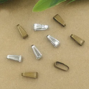 

11x5mm Pendant Pinch Clip Clasp Bail Metal Connectors Brass DIY Jewelry Findings Components Rhodium tone Antique Bronze tone