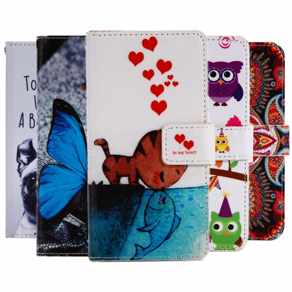 GUCOON Cartoon Wallet Case for Huawei Y6 Prime 2018 5.7inch Fashion PU Leather Lovely Cool Cover Cellphone Bag Shield