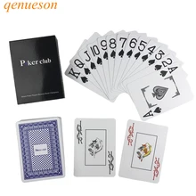 New High Quality Smooth Waterproof Texas Hold'em Plastic Playing Cards PVC Poker Club 2 Colors Red and Blue board games qenueson