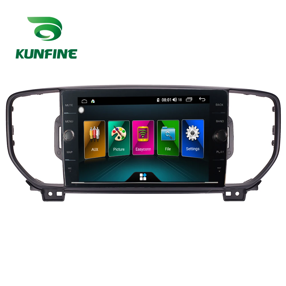 Top Octa Core ROM 64GB Android 8.1 Car DVD GPS Navigation Player Deckless Car Stereo for KIA KX5 Sportage R 2016 Black Color Radio 1