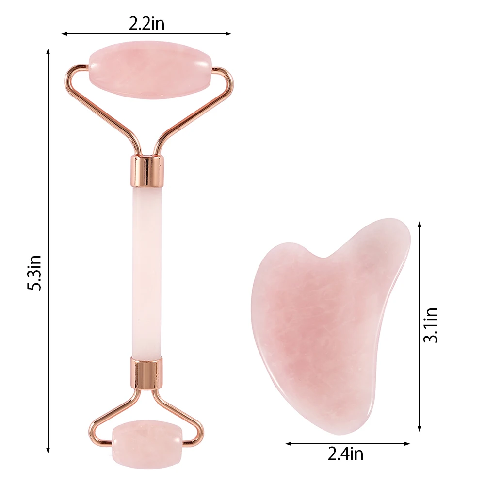 Натуральный розовый кварц нефритовый ролик массажер для лица инструмент для лифтинга натуральный нефрит для кожи лица ролик для удаления морщин массажный ролик