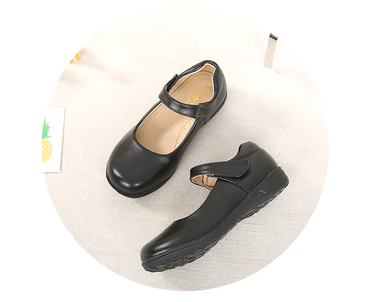 ULKNN Girls Shoes Black and White Children Show Out Spring and Autumn Flats Princess Dress Shoes Kids School Single Shoes comfortable sandals child