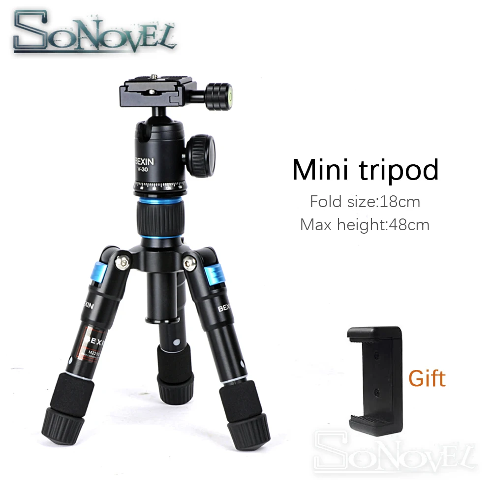 Aluminum travel desktop portable small tripod light mini tripod with