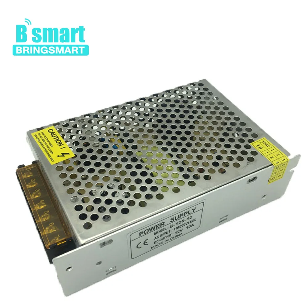 

Bringsmart 12V 10A DC Switching Power Supply Driver For LED Strip 220V AC to DC 12V Transformer Power Adapter 10A 2 Wires Output