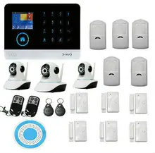 Wifi inalámbrica gsm seguridad para el hogar sistema de cámara con motion detección, HD Cámara de Vídeo IP, Flash inalámbrico Sirena del Estroboscópico
