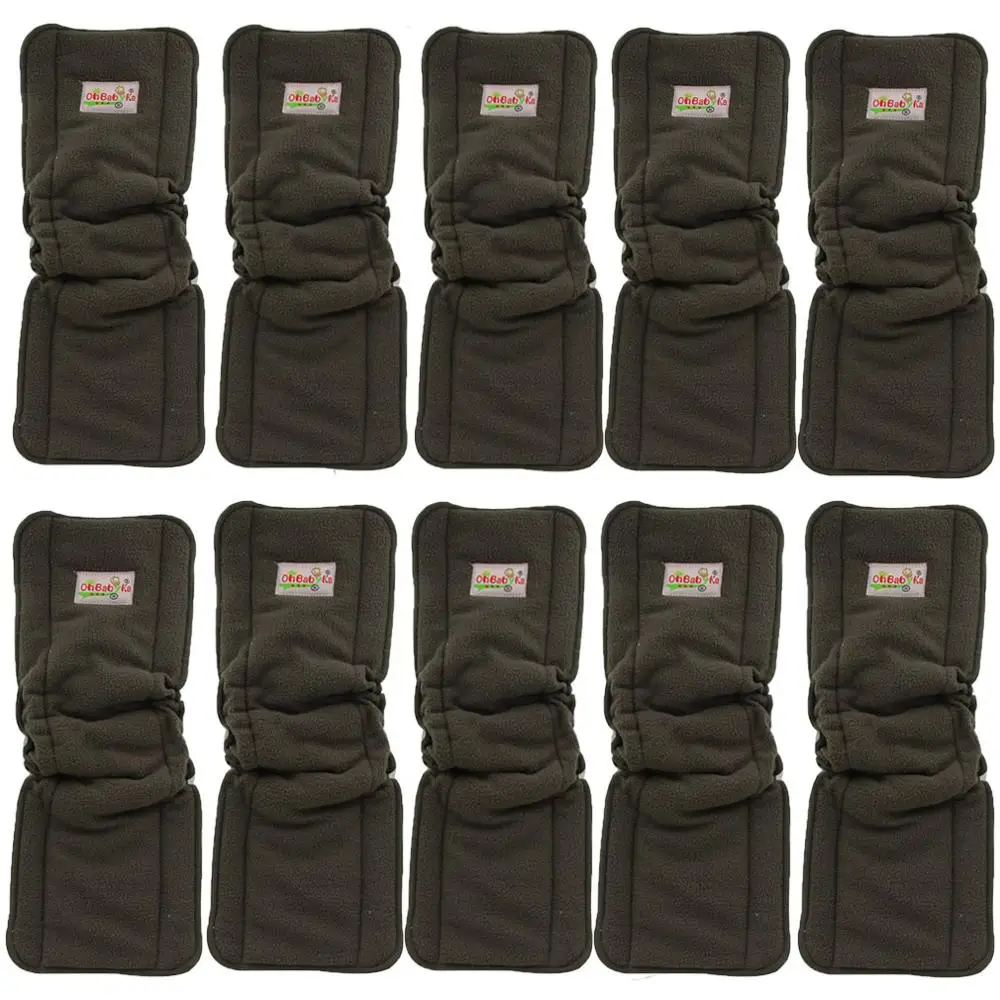 

10pcs/lot Reusable Baby Diaper Insert Washable Diapers Nappies 5 Layers Microfiber Liners Pocket Diaper Cover Insert