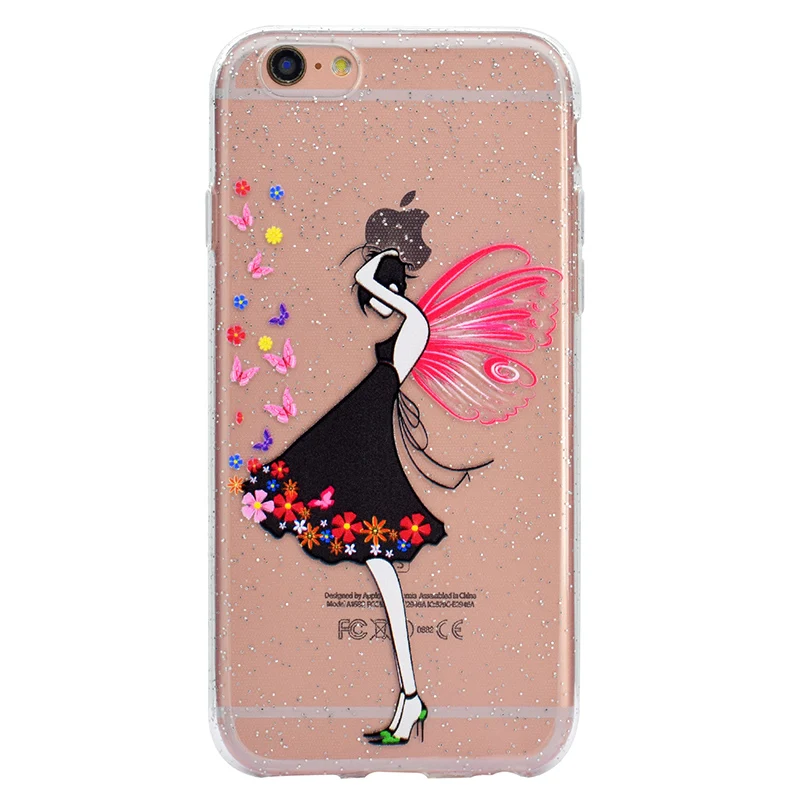 cute cartoon glitter silicone case iphone 5 6 s 7 plus (10)