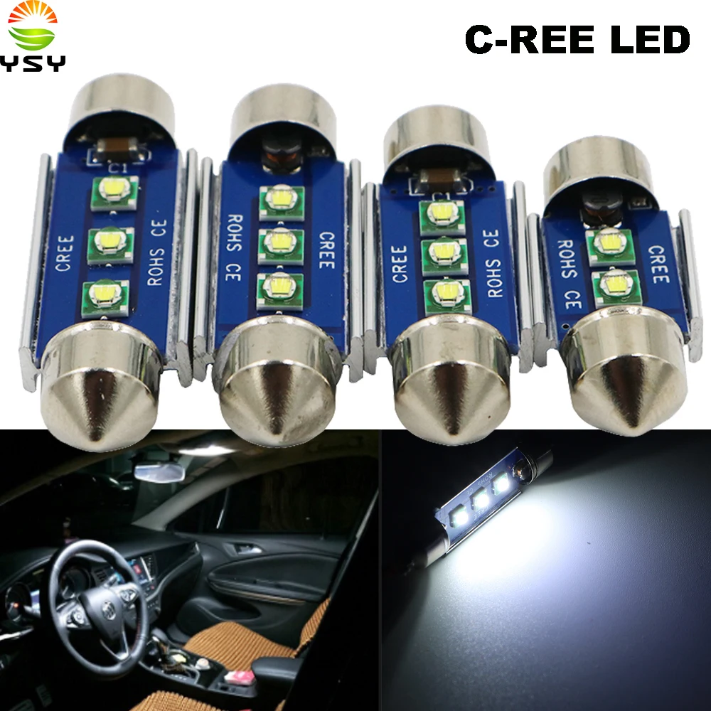 YSY 4 шт. автомобильный Festoon CANBUS 31 мм 36 39 41 светодиодный C5W C10W Canbus безотказный C ree smd