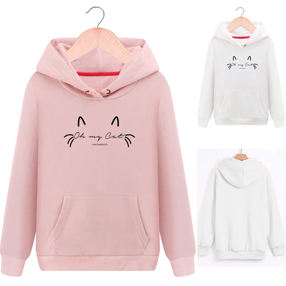 Women Sweatshirt Lady Hoodies Autumn Pullover Tops Long