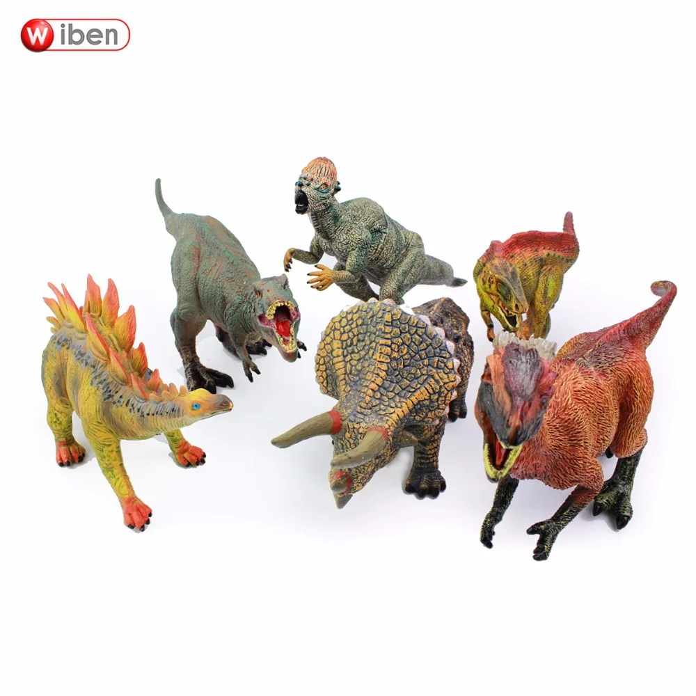 

6Pcs/Lot Wiben Jurassic Tyrannosaurus Rex Allosaurus Avimimus Triceratops Stegosaurus Pachycephalosaurus Dinosaur Toys Kids Gift