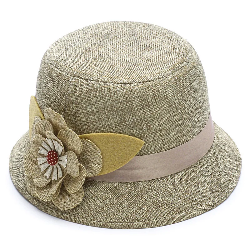 Новые повседневные женские льняные дышащие солнцезащитные очки с большим цветком принцессы разноцветные плоские верхние солнечные шляпы женские летние шапки