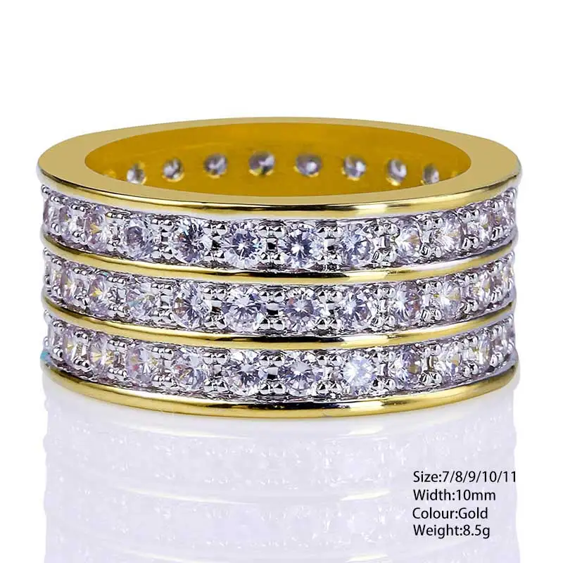 Серебряное кольцо AAA с фианитом для женщин и мужчин, роскошное многотипное кольцо с геометрическим кристаллом, кольцо в стиле хип-хоп, модные ювелирные изделия, подарок - Цвет основного камня: JLR17100001-G
