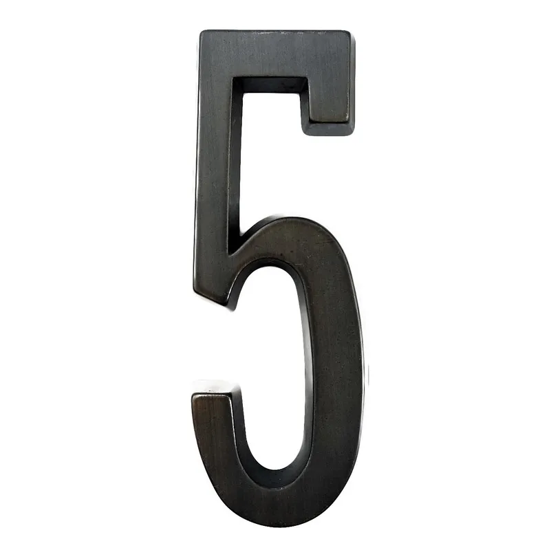 

Aged Bronze 101mm House Number Adhesive House Door Address Number Digits Zinc Alloy Big Door Address Sign #5