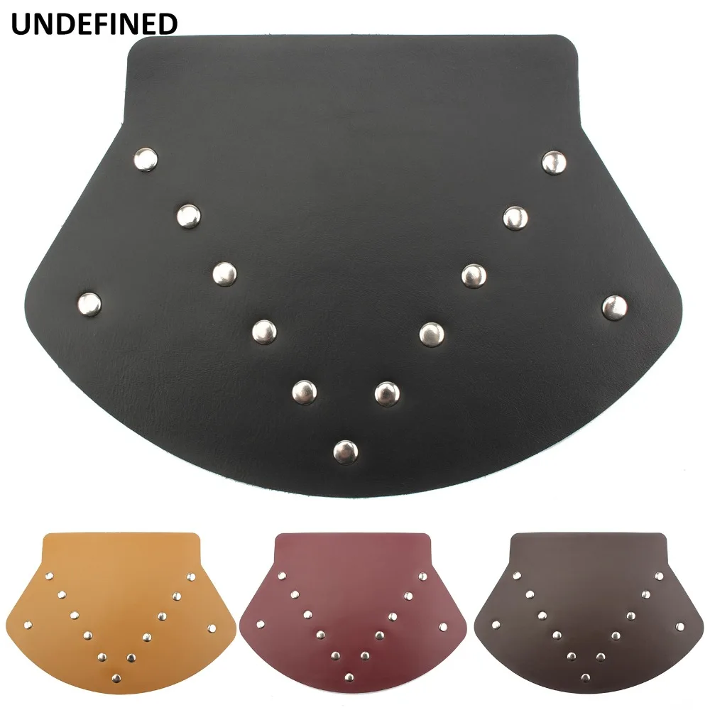 

Black Motorcycle Fender Flap Guard Leather Front Mud Flap For Harley Touring Road Electra Street Glide CVO Universal UNDEFINED