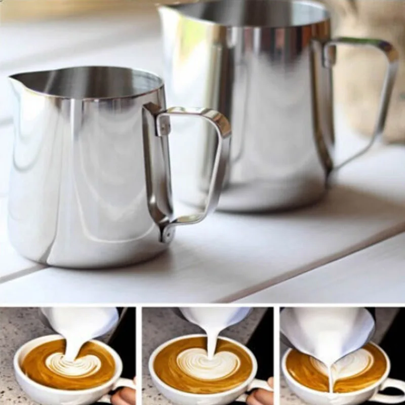 

High Quality 350ML Stainless Steel Office Kitchen Craft Coffee Frothing Milk Latte Jug Fancy Coffee Foam Cup Pitcher Papelaria