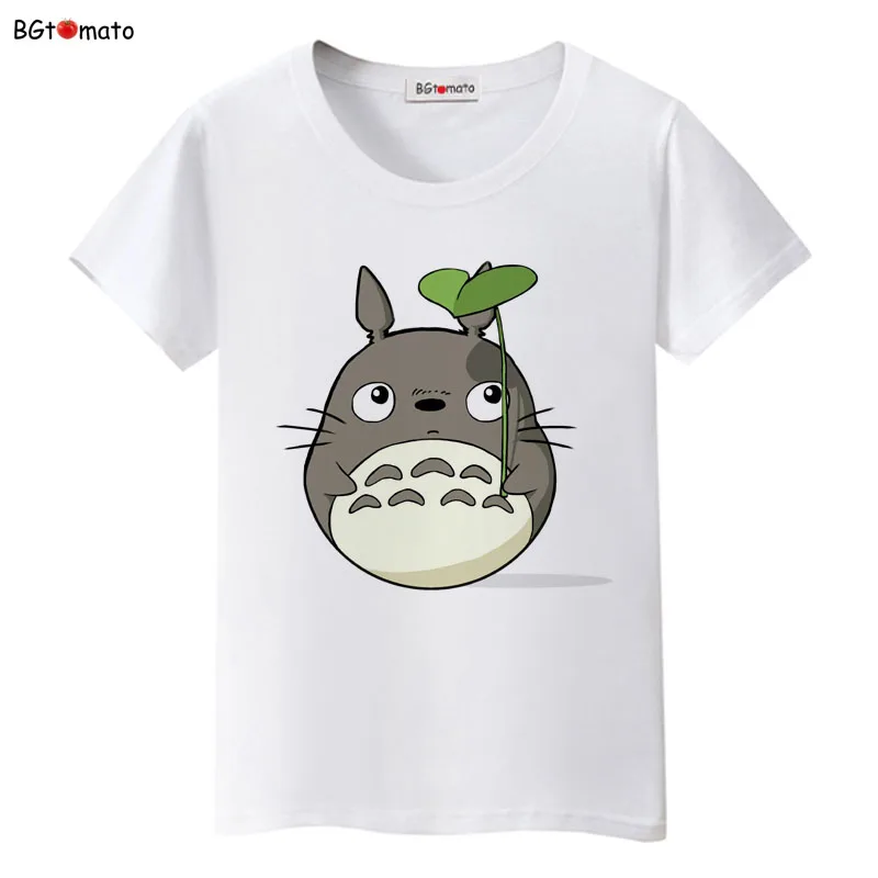 BGtomato знаменитый мультфильм Тоторо футболки для женщин супер милая кошка рубашки