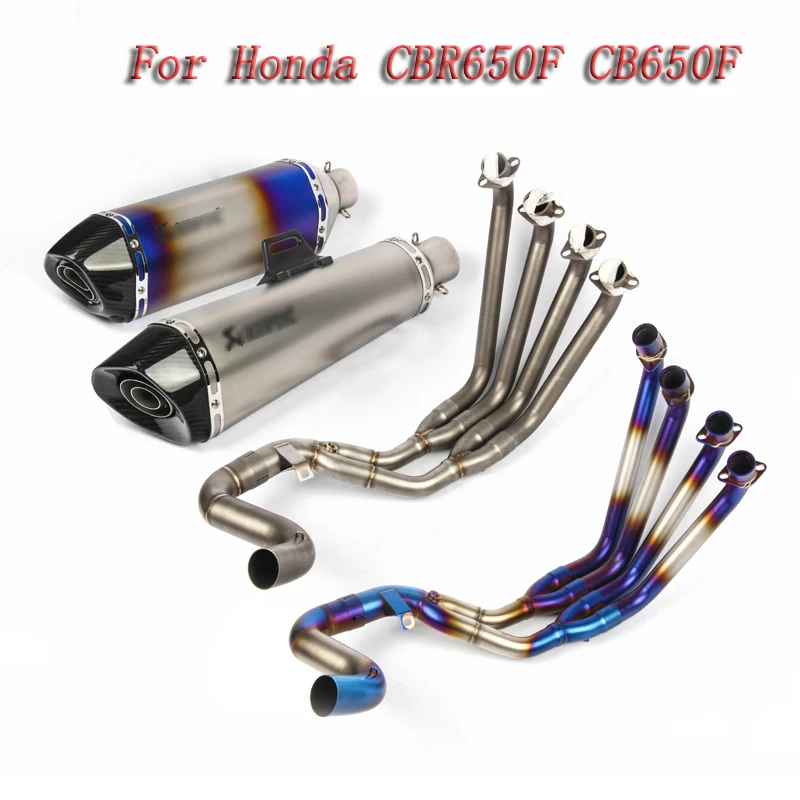 

CBR650F CB650F Front link pipe Full systems Motorclcle exhaust pipe muffler escape moto For Honda CBR650F CB650F Slip-On