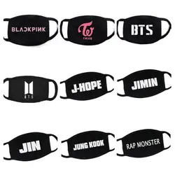 Горячая Kpop BTS BT21 дважды BLACKPINK вентиляторы лицевая маска унисекс Муфельная респиратор Анти-пыль маски для лица маска BTS буквы печати