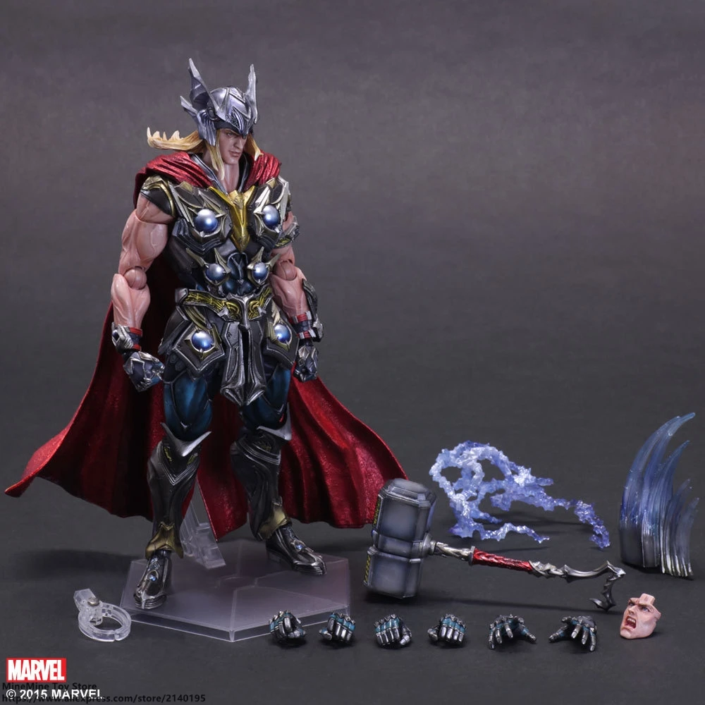 

DISNEY Marvel Avengers Thor 26cm Action Figure Anime Mini Decoration PVC Collection Figurine Toy model for child gift kids