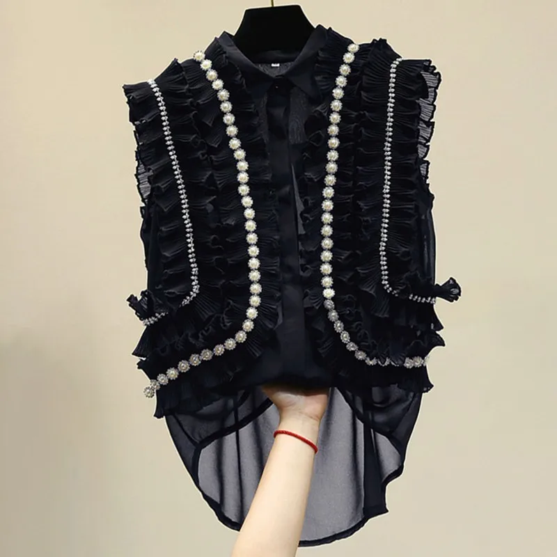 TWOTWINSTYLE-Casual-Off-Shoulder-Ruffles-Blouse-Women-Lapel-Sleeveless-Pearl-Oversize-Shirt-Female-Spring-Fashion-2019 (2)