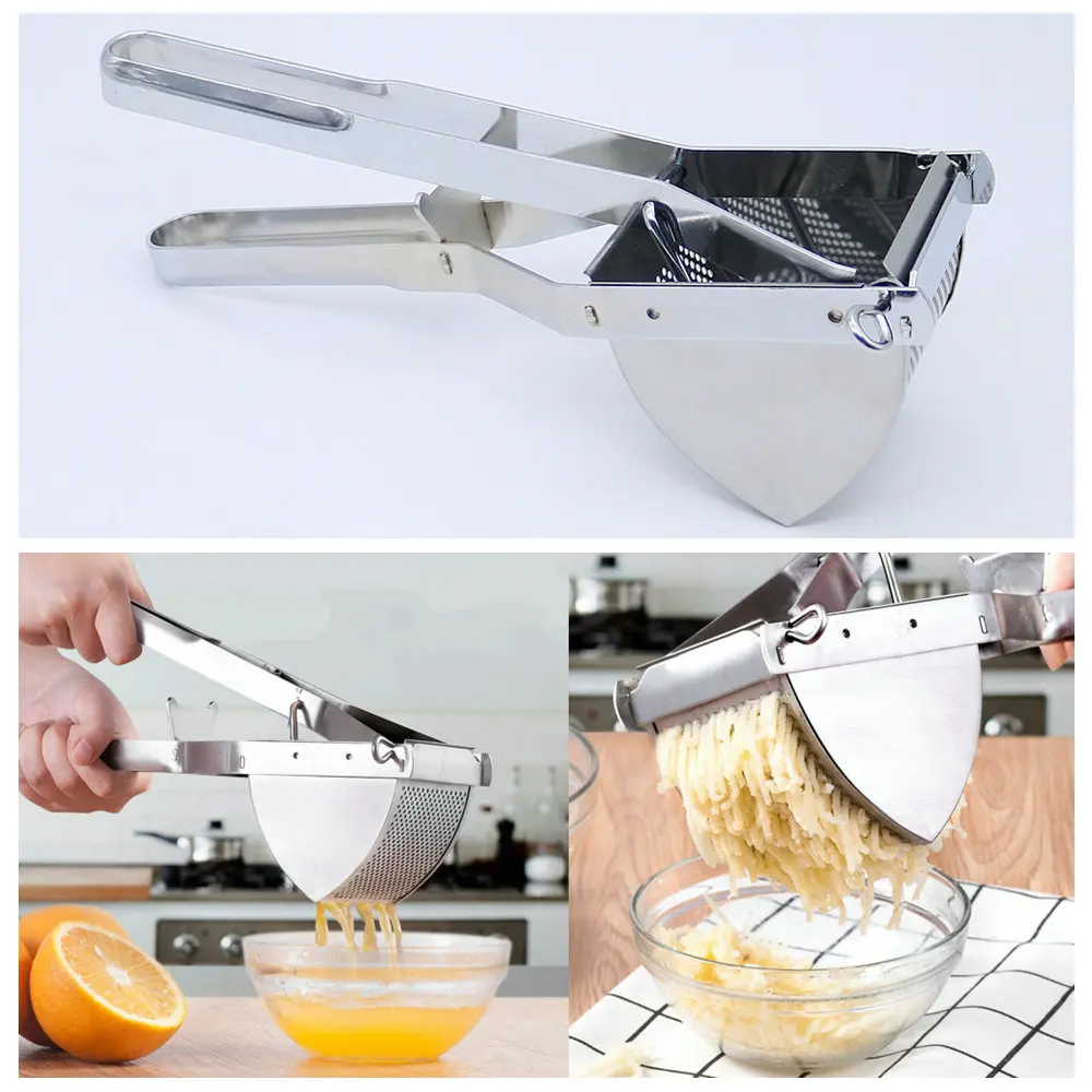 Stainless Steel Potato Press Potato Masher Ricer Fruit Juicr Garlic