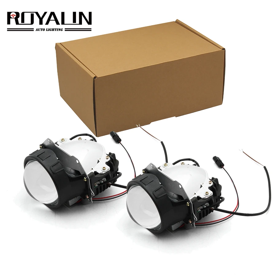 Best Price for  ROYALIN Car Styling Universal Bi LED Projector Headlights Lens With Chip 3.0 inch High and Low Beam