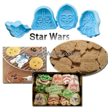 

4pcs Star Wars Cake Fondant Plunger Cutter Mould Biscuit Cookies Decorating Mold