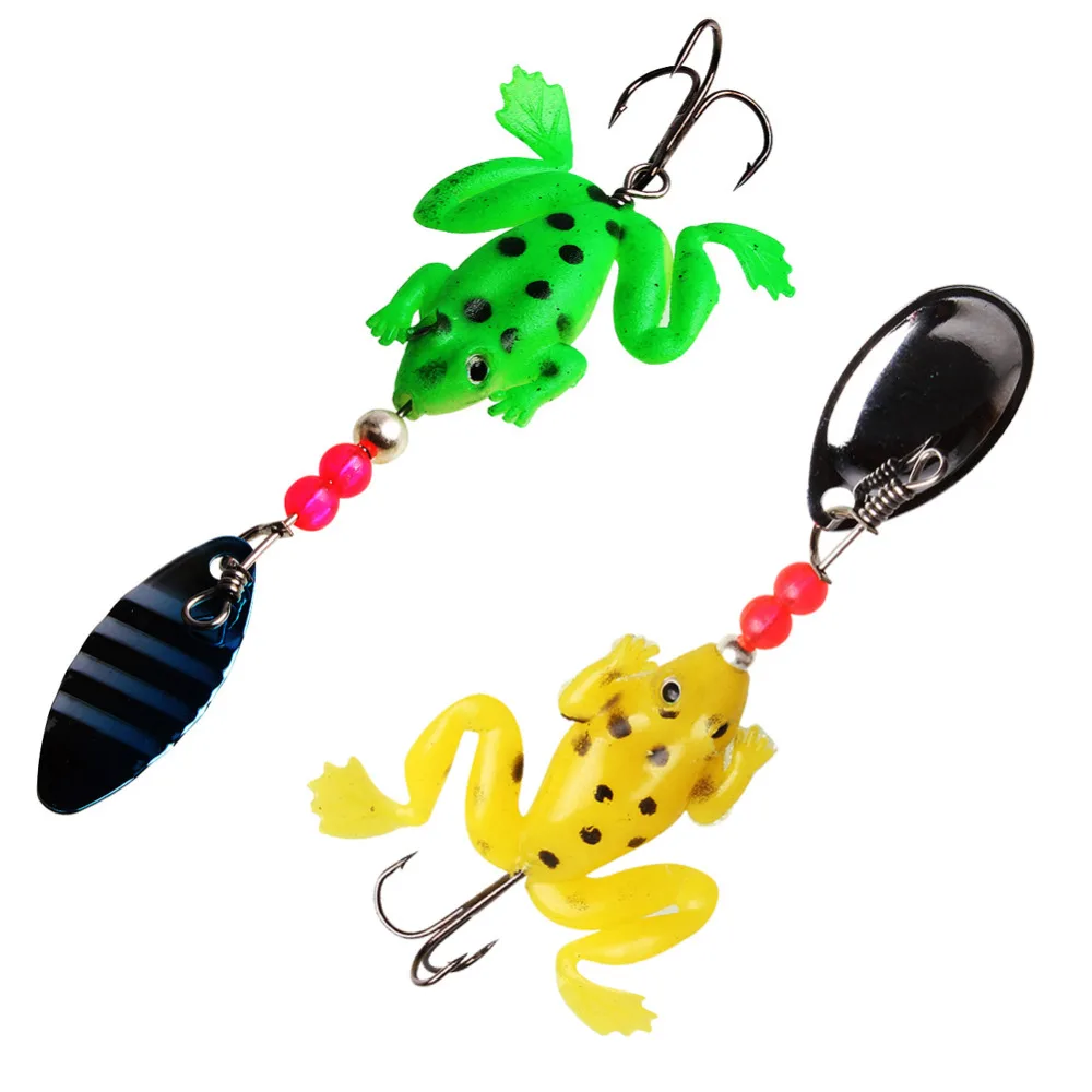 2 Colors Frog Fishing Lure Set Wobbler 5pcs/lot Spinnerbait Soft Lures