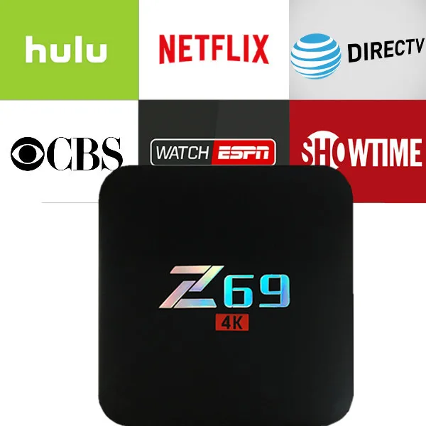 

New Z69 Android 7.1 TV Box with 1 year Netflix/HULU/Directv/CBS account warranty work in Set top box Smarttv smartPhone