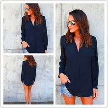 10 шт./партия, новинка, весенние женские топы с v-образным вырезом и длинными рукавами, Повседневная Свободная Женская рубашка, шифоновые рубашки, большие размеры 4XL 5XL