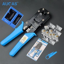 AUCAS Многофункциональный Cat5 Cat6 Обжимной инструмент RJ45 щипцы сеть набор инструментов RJ45 RJ11 Обжимной инструмент