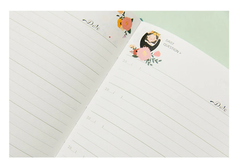 Kawaii ручная роспись цветок иллюстрация расписание годовой дневник Еженедельный ежемесячный ежедневник бумага для органайзера блокнот А5 повесток дня