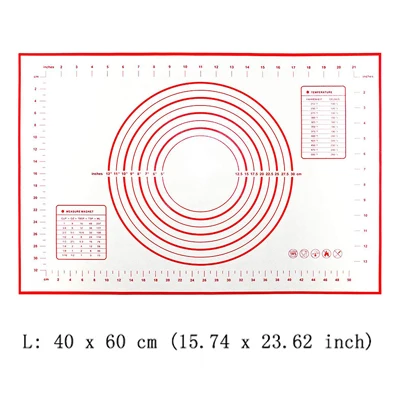 Большой силиконовый кондитерский коврик Экстра толстый антипригарный коврик для выпечки с измерением помадка коврик счетчик коврик тесто прокатка коврик духовка Li - Цвет: L