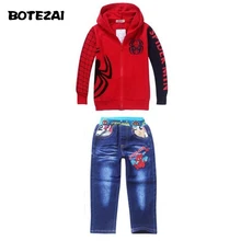 1 предмет, розничная, г., весенне-осенний Детский костюм с вышивкой Человека-паука для мальчиков детские костюмы с героями мультфильмов комплект одежды для детей