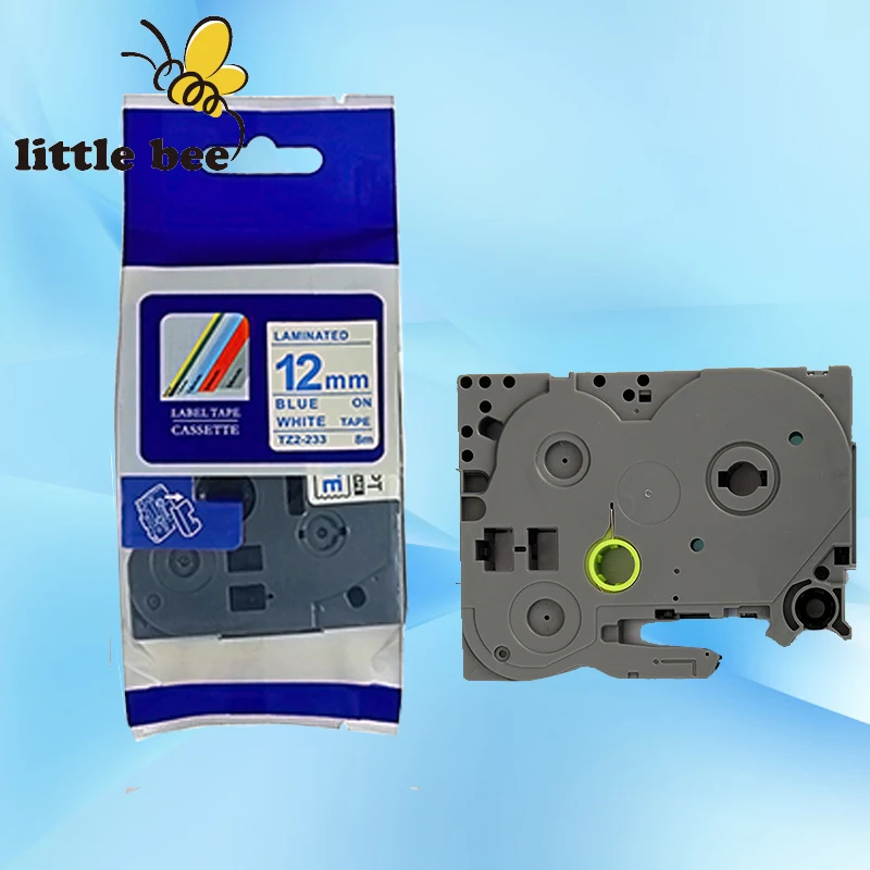 Совместимость с TZ label tze tz Tze233 tz233 233 12 мм * 8 м синий на белом Tze P touch|label maker tape|p-touch tapetz