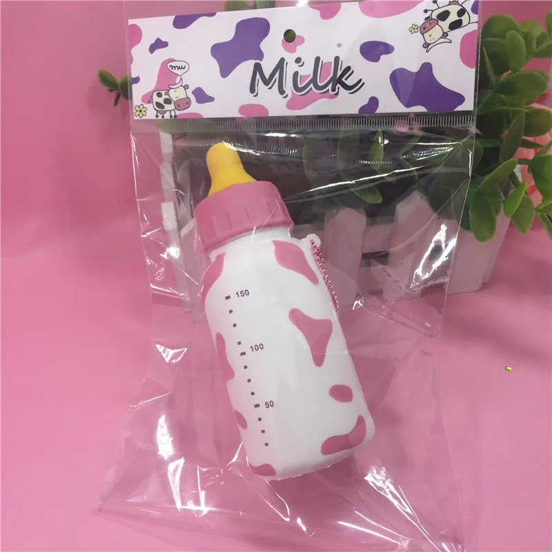1PCS New package Jumbo 13CM Milk Bottle Squishy toys Slow Rising charm Retail original package stress