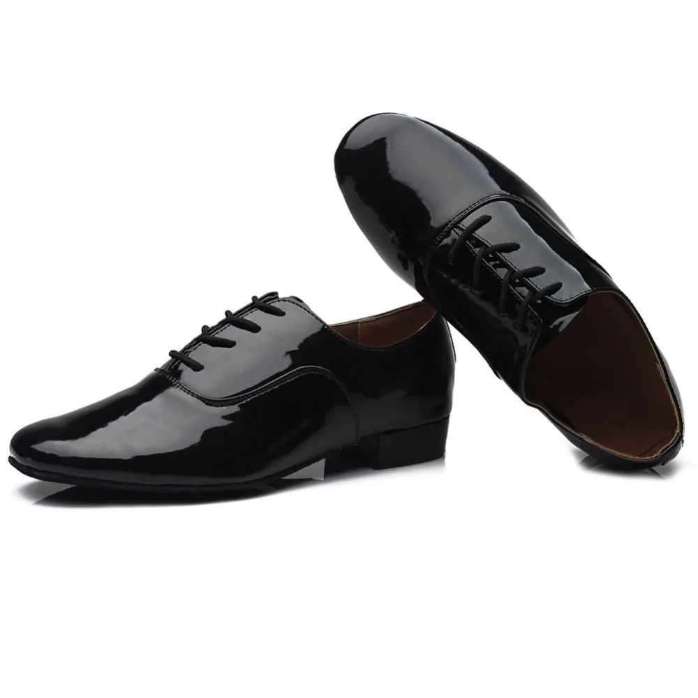Men Latin Salsa Tango Dance Shoes Modern Tango Salsa Leather Ballroom Shoes Square Heels Adults Children Boys Party Dance dance shoes