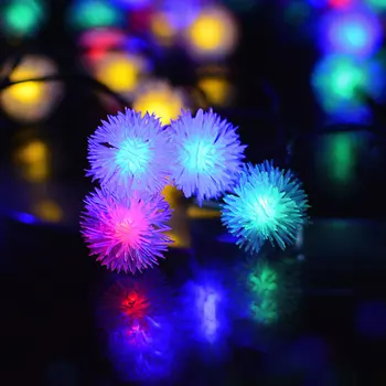 

Binval Puffer Ball Solar LED String Lights Waterproof Decorative Fairy String Lamp for Patio Lawn Garden Party Christmas