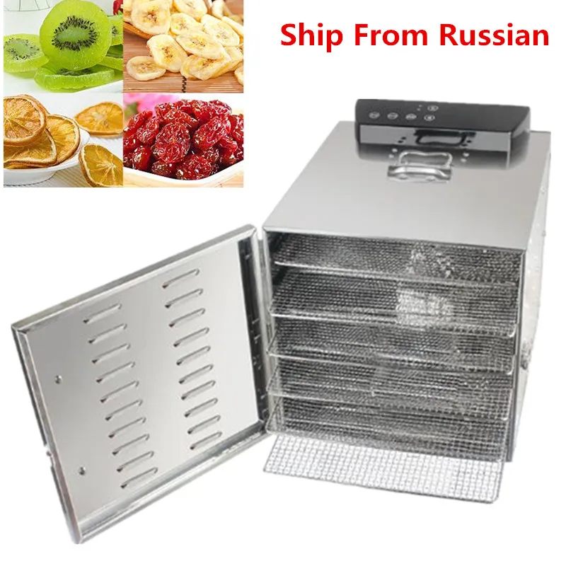 

Stainless Steel 110V 220V 6 Trays Food Dehydrator Snacks Dehydration Dryer Fruit Vegetable Herb Meat Drying Machine