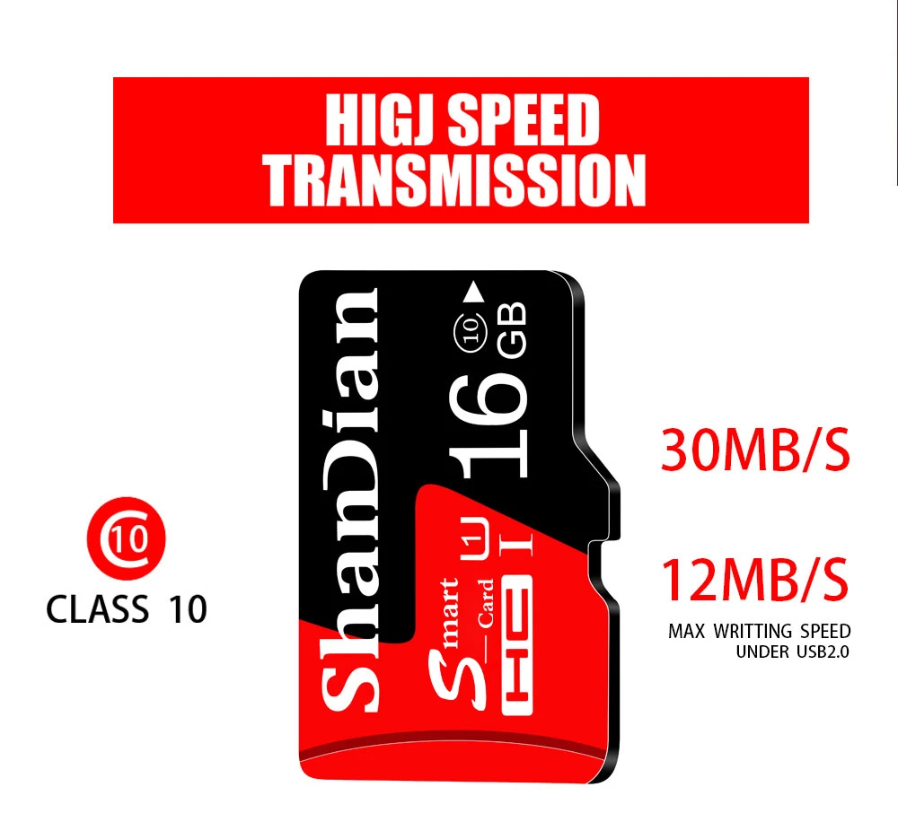 SHANDIAN Smast sd-карта U3 4K видео класс 10 высокоскоростная карта памяти 128 Гб 64 ГБ 32 ГБ 16 ГБ U1 класс 10 sd-карта для телефонов камер
